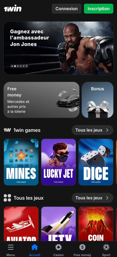 1win Android - capture d'écran 1